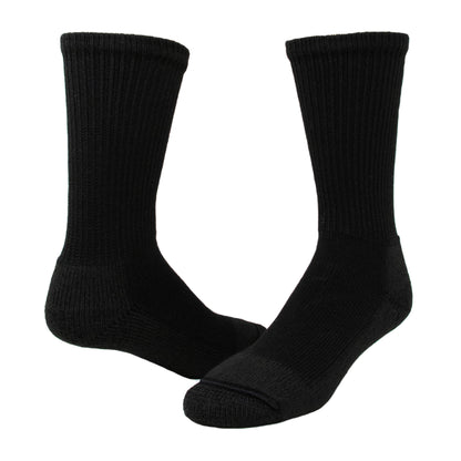 At Work Steel Toe Cushioned Heavyweight Sock - Black full product perspective - made in The USA Wigwam Socks