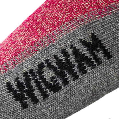 Hiking Outdoor Midweight Crew Sock - Bright Rose knit in logo - made in The USA Wigwam Socks